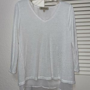 Democracy Knit Sweater Top Sparkly White Large